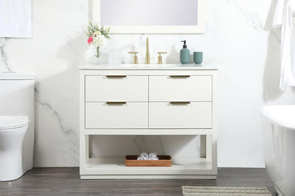 Elegant Furniture & Lighting - Larkin 42 inch Single bathroom vanity in white - VF19242WH veiw 2
