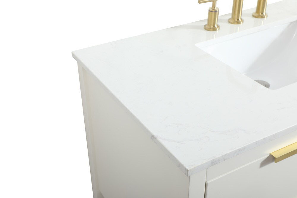 Elegant Furniture & Lighting - Larkin 42 inch Single bathroom vanity in white - VF19242WH veiw 4