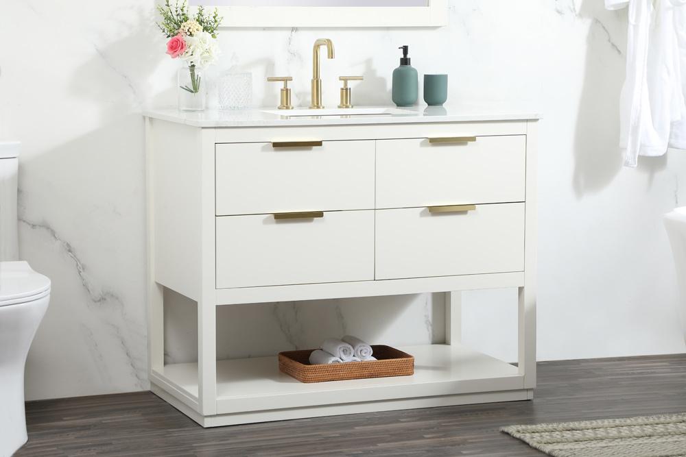 Elegant Furniture & Lighting - Larkin 42 inch Single bathroom vanity in white - VF19242WH veiw 9