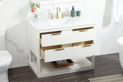 Elegant Furniture & Lighting - Larkin 42 inch Single bathroom vanity in white - VF19242WH veiw 10