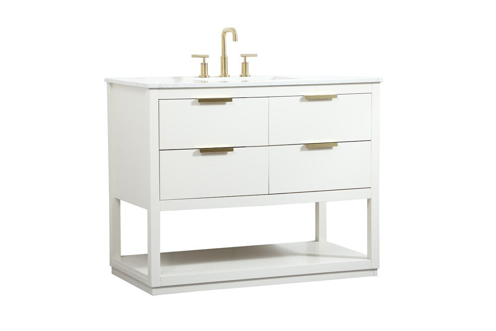 Elegant Furniture & Lighting - Larkin 42 inch Single bathroom vanity in white - VF19242WH veiw 14
