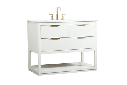 Elegant Furniture & Lighting - Larkin 42 inch Single bathroom vanity in white - VF19242WH veiw 14