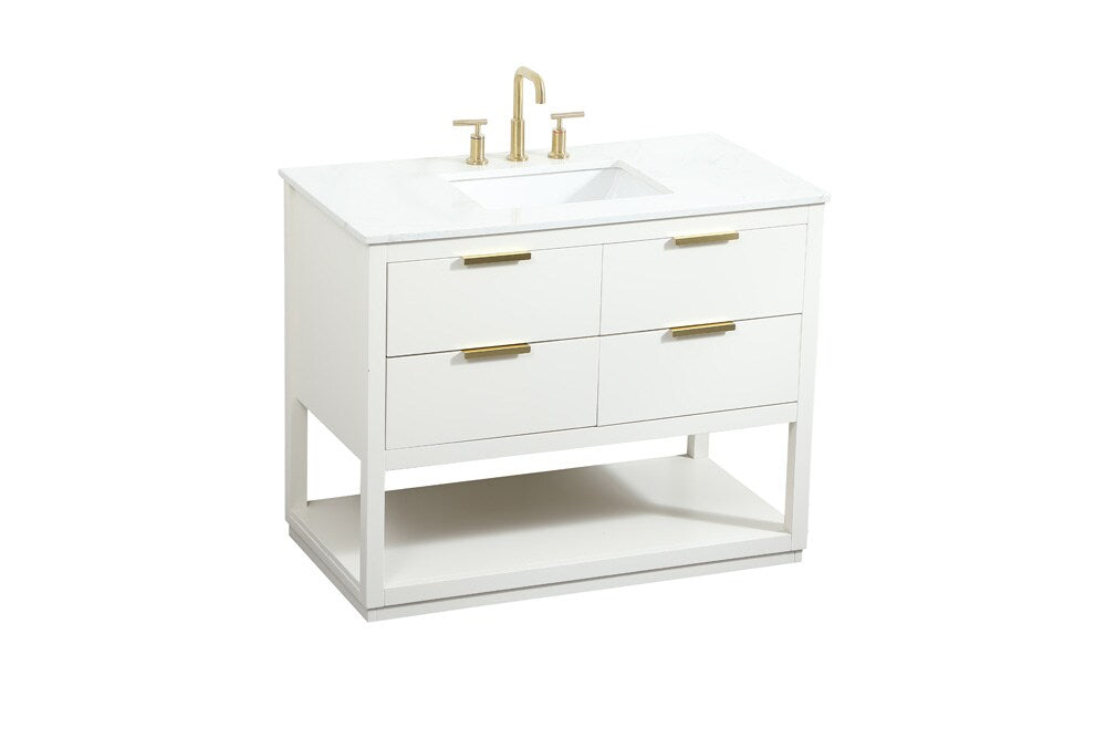 Elegant Furniture & Lighting - Larkin 42 inch Single bathroom vanity in white - VF19242WH veiw 15