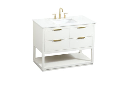 Elegant Furniture & Lighting - Larkin 42 inch Single bathroom vanity in white - VF19242WH veiw 15