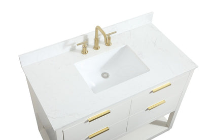 Elegant Furniture & Lighting - Larkin 42 inch Single bathroom vanity in white with backsplash - VF19242WH-BS veiw 3