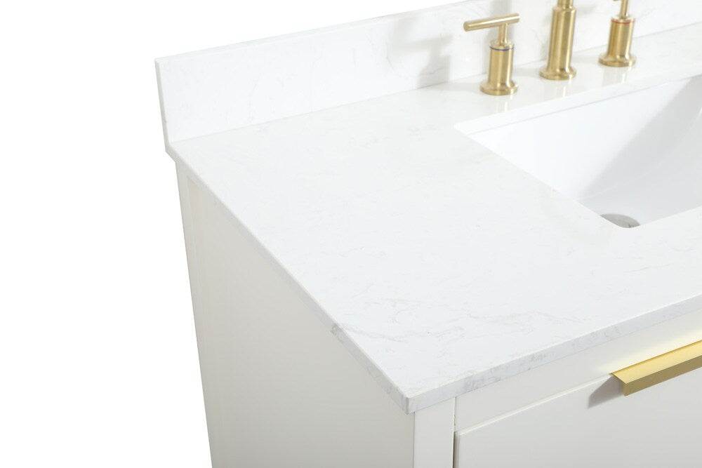 Elegant Furniture & Lighting - Larkin 42 inch Single bathroom vanity in white with backsplash - VF19242WH-BS veiw 4