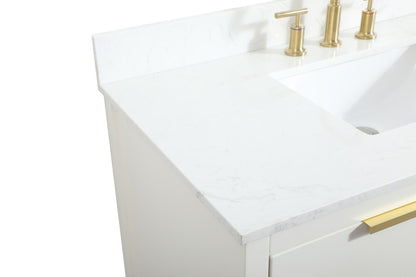 Elegant Furniture & Lighting - Larkin 42 inch Single bathroom vanity in white with backsplash - VF19242WH-BS veiw 4