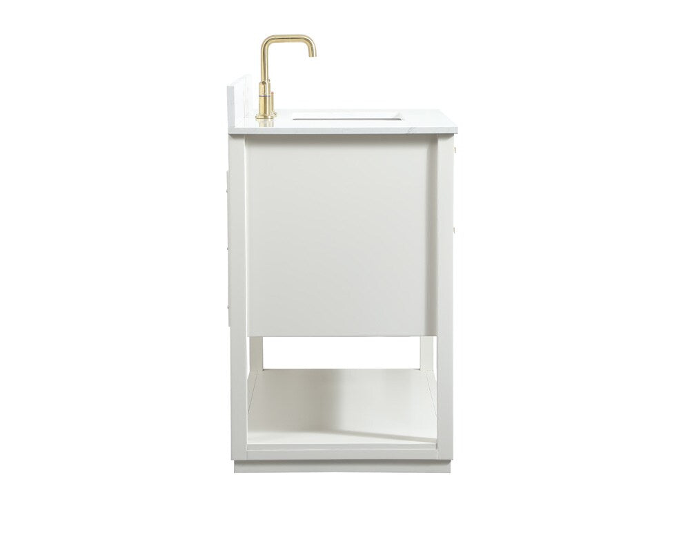 Elegant Furniture & Lighting - Larkin 42 inch Single bathroom vanity in white with backsplash - VF19242WH-BS veiw 7