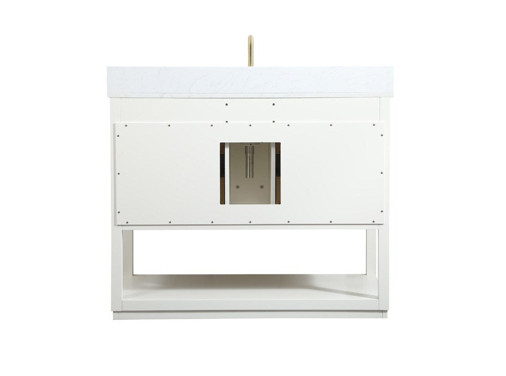 Elegant Furniture & Lighting - Larkin 42 inch Single bathroom vanity in white with backsplash - VF19242WH-BS veiw 8