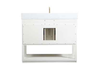 Elegant Furniture & Lighting - Larkin 42 inch Single bathroom vanity in white with backsplash - VF19242WH-BS veiw 8
