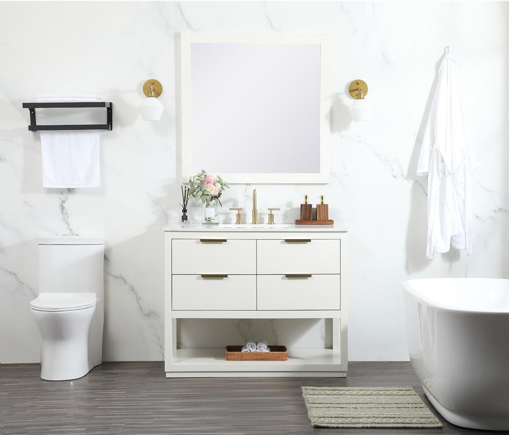 Elegant Furniture & Lighting - Larkin 42 inch Single bathroom vanity in white with backsplash - VF19242WH-BS veiw 11