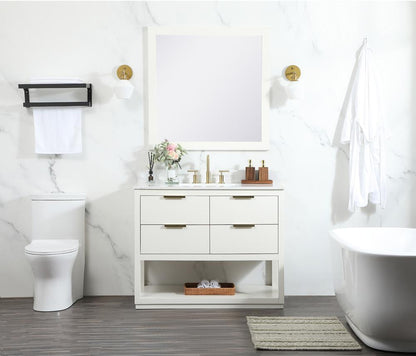 Elegant Furniture & Lighting - Larkin 42 inch Single bathroom vanity in white with backsplash - VF19242WH-BS veiw 11
