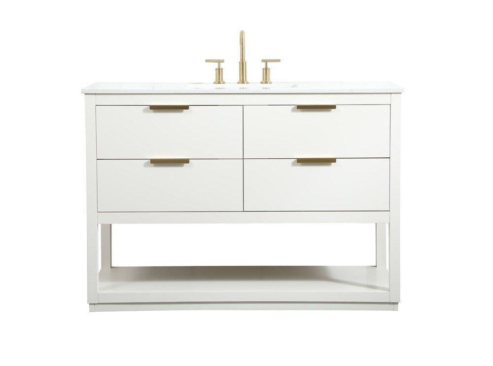 Elegant Furniture & Lighting - Larkin 48 inch Single bathroom vanity in white - VF19248WH veiw 1