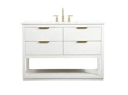 Elegant Furniture & Lighting - Larkin 48 inch Single bathroom vanity in white - VF19248WH veiw 1