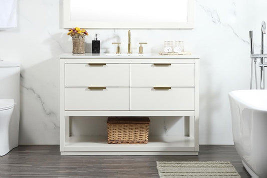 Elegant Furniture & Lighting - Larkin 48 inch Single bathroom vanity in white - VF19248WH veiw 2