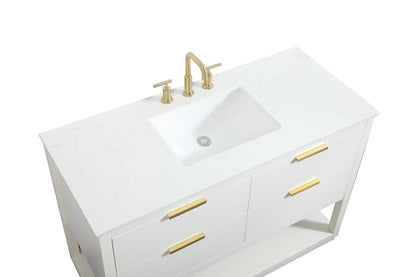 Elegant Furniture & Lighting - Larkin 48 inch Single bathroom vanity in white - VF19248WH veiw 3