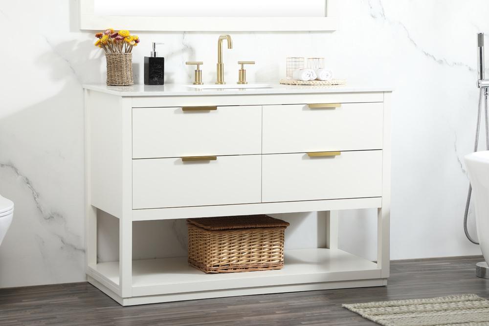 Elegant Furniture & Lighting - Larkin 48 inch Single bathroom vanity in white - VF19248WH veiw 9
