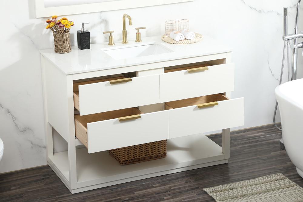 Elegant Furniture & Lighting - Larkin 48 inch Single bathroom vanity in white - VF19248WH veiw 10