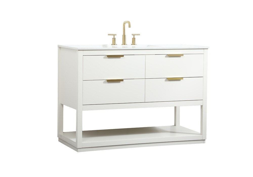 Elegant Furniture & Lighting - Larkin 48 inch Single bathroom vanity in white - VF19248WH veiw 14