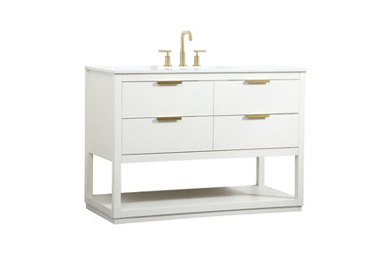 Elegant Furniture & Lighting - Larkin 48 inch Single bathroom vanity in white - VF19248WH veiw 14