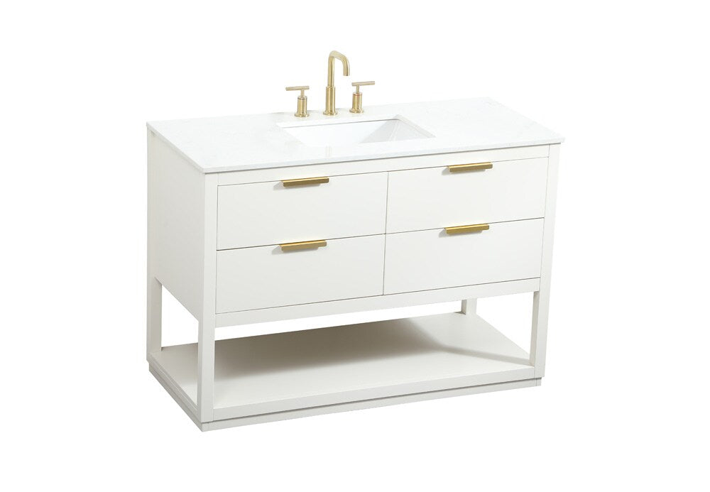 Elegant Furniture & Lighting - Larkin 48 inch Single bathroom vanity in white - VF19248WH veiw 15