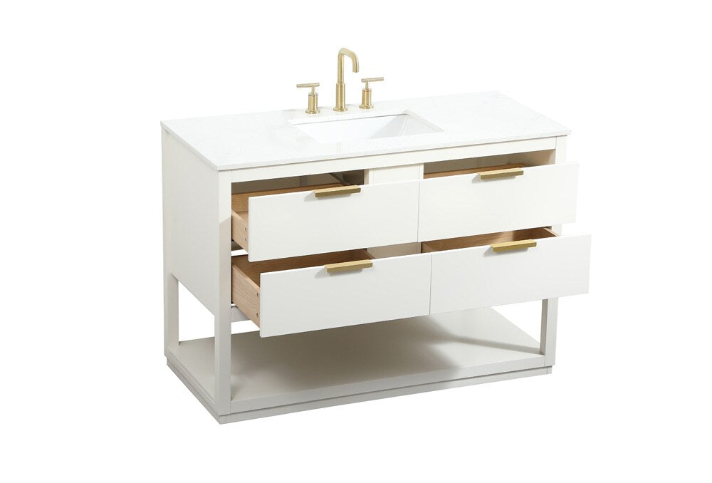 Elegant Furniture & Lighting - Larkin 48 inch Single bathroom vanity in white - VF19248WH veiw 16