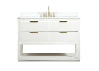 Elegant Furniture & Lighting - Larkin 48 inch Single bathroom vanity in white with backsplash - VF19248WH-BS veiw 1