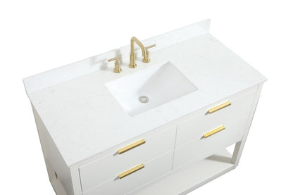 Elegant Furniture & Lighting - Larkin 48 inch Single bathroom vanity in white with backsplash - VF19248WH-BS veiw 3