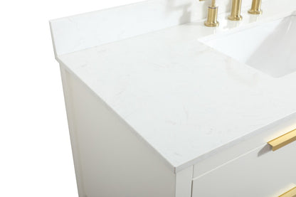 Elegant Furniture & Lighting - Larkin 48 inch Single bathroom vanity in white with backsplash - VF19248WH-BS veiw 4