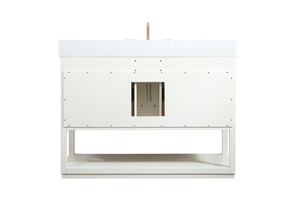 Elegant Furniture & Lighting - Larkin 48 inch Single bathroom vanity in white with backsplash - VF19248WH-BS veiw 8