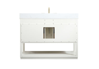 Elegant Furniture & Lighting - Larkin 48 inch Single bathroom vanity in white with backsplash - VF19248WH-BS veiw 8