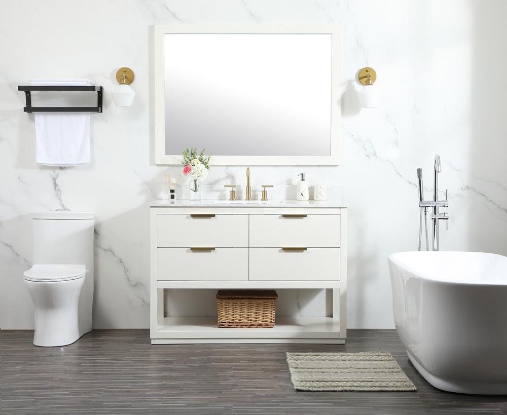 Elegant Furniture & Lighting - Larkin 48 inch Single bathroom vanity in white with backsplash - VF19248WH-BS veiw 11