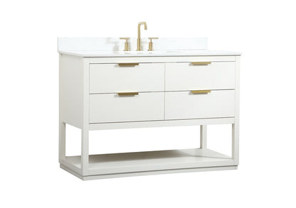 Elegant Furniture & Lighting - Larkin 48 inch Single bathroom vanity in white with backsplash - VF19248WH-BS veiw 14