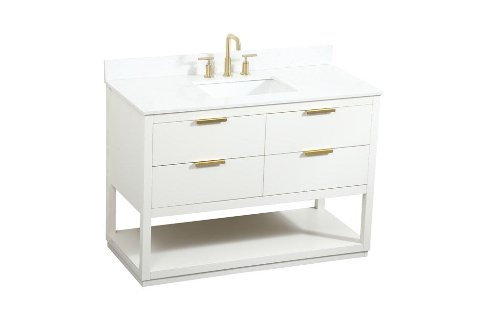 Elegant Furniture & Lighting - Larkin 48 inch Single bathroom vanity in white with backsplash - VF19248WH-BS veiw 15