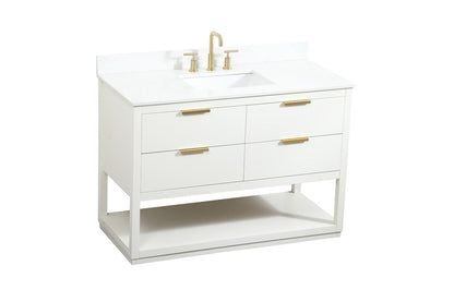Elegant Furniture & Lighting - Larkin 48 inch Single bathroom vanity in white with backsplash - VF19248WH-BS veiw 15