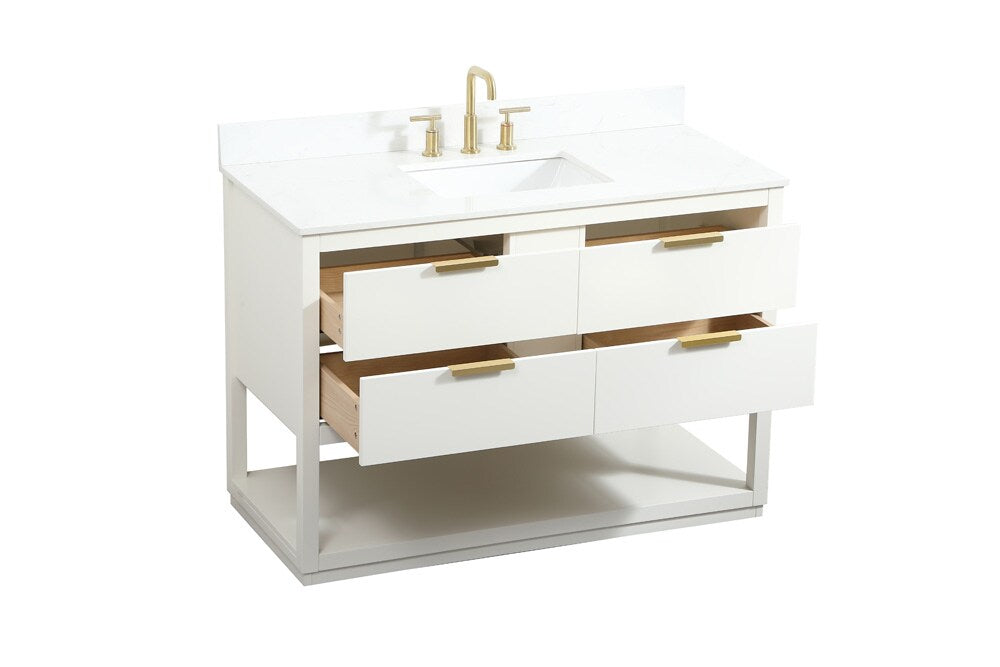 Elegant Furniture & Lighting - Larkin 48 inch Single bathroom vanity in white with backsplash - VF19248WH-BS veiw 16