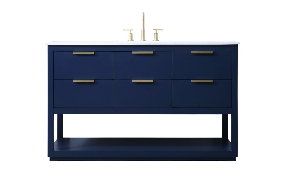 Elegant Furniture & Lighting - Larkin 54 Inch SIngle Bathroom Vanity In Blue - VF19254BL veiw 1