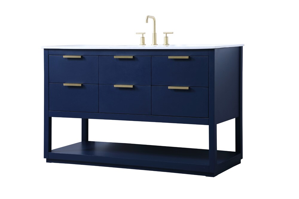 Elegant Furniture & Lighting - Larkin 54 Inch SIngle Bathroom Vanity In Blue - VF19254BL veiw 8