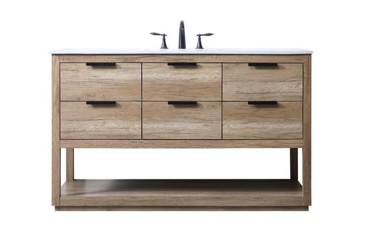 Elegant Furniture & Lighting - Larkin 54 Inch SIngle Bathroom Vanity In Natural Oak - VF19254NT veiw 1
