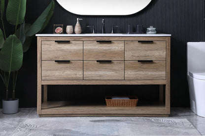 Elegant Furniture & Lighting - Larkin 54 Inch SIngle Bathroom Vanity In Natural Oak - VF19254NT veiw 2