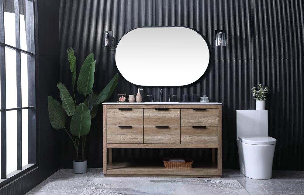 Elegant Furniture & Lighting - Larkin 54 Inch SIngle Bathroom Vanity In Natural Oak - VF19254NT veiw 5