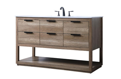 Elegant Furniture & Lighting - Larkin 54 Inch SIngle Bathroom Vanity In Natural Oak - VF19254NT veiw 8