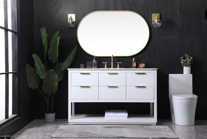 Elegant Furniture & Lighting - Larkin 54 Inch SIngle Bathroom Vanity In White - VF19254WH veiw 5