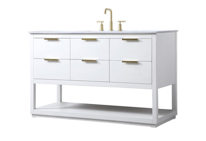 Elegant Furniture & Lighting - Larkin 54 Inch SIngle Bathroom Vanity In White - VF19254WH veiw 8