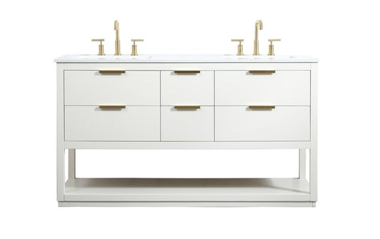 Elegant Furniture & Lighting - Larkin 60 inch Single bathroom vanity in white - VF19260DWH veiw 1