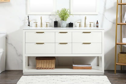 Elegant Furniture & Lighting - Larkin 60 inch Single bathroom vanity in white - VF19260DWH veiw 2