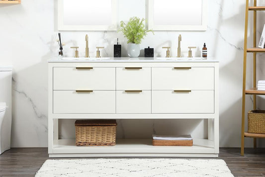 Elegant Furniture & Lighting - Larkin 60 inch Single bathroom vanity in white - VF19260DWH veiw 2