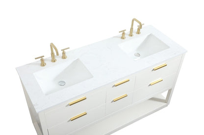 Elegant Furniture & Lighting - Larkin 60 inch Single bathroom vanity in white - VF19260DWH veiw 3