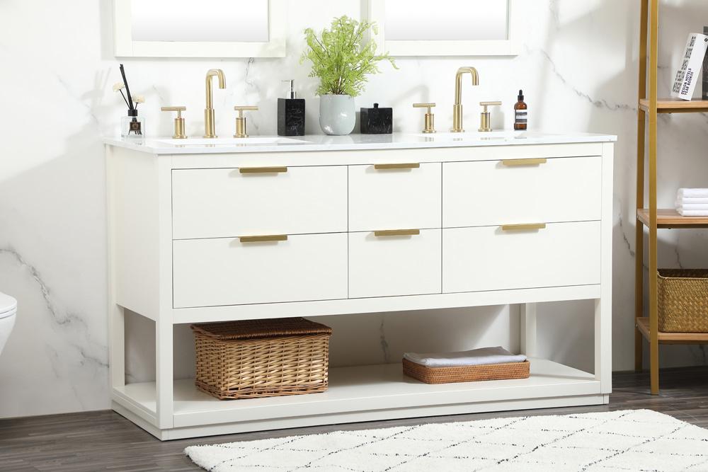 Elegant Furniture & Lighting - Larkin 60 inch Single bathroom vanity in white - VF19260DWH veiw 9
