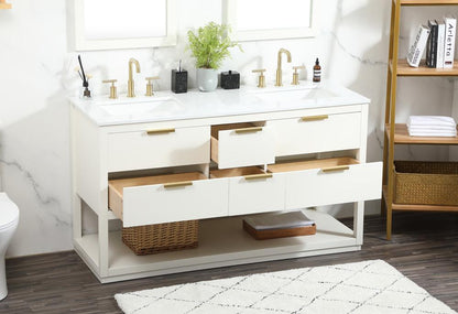 Elegant Furniture & Lighting - Larkin 60 inch Single bathroom vanity in white - VF19260DWH veiw 10